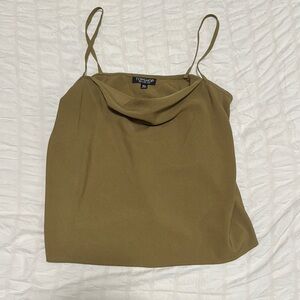 Topshop Green Camisole Top with Thin Straps and Soft Fabric